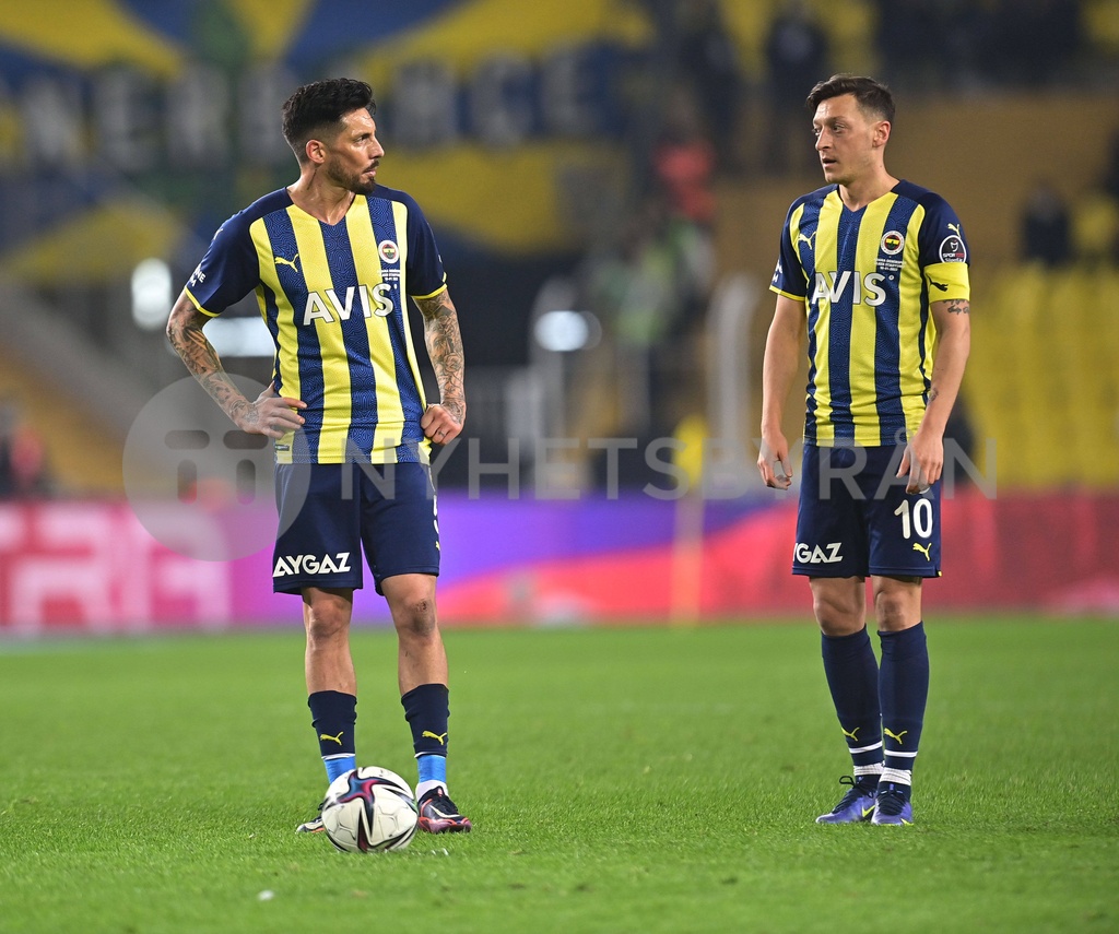 Jose Sosa L And Mesut Ozil R Of Fenerbahce During The Turkish Super