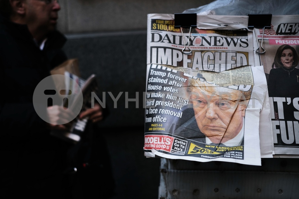 US-PRESIDENT-TRUMP'S-IMPEACHMENT-LEADS-NATION'S-NEWSPAPERS