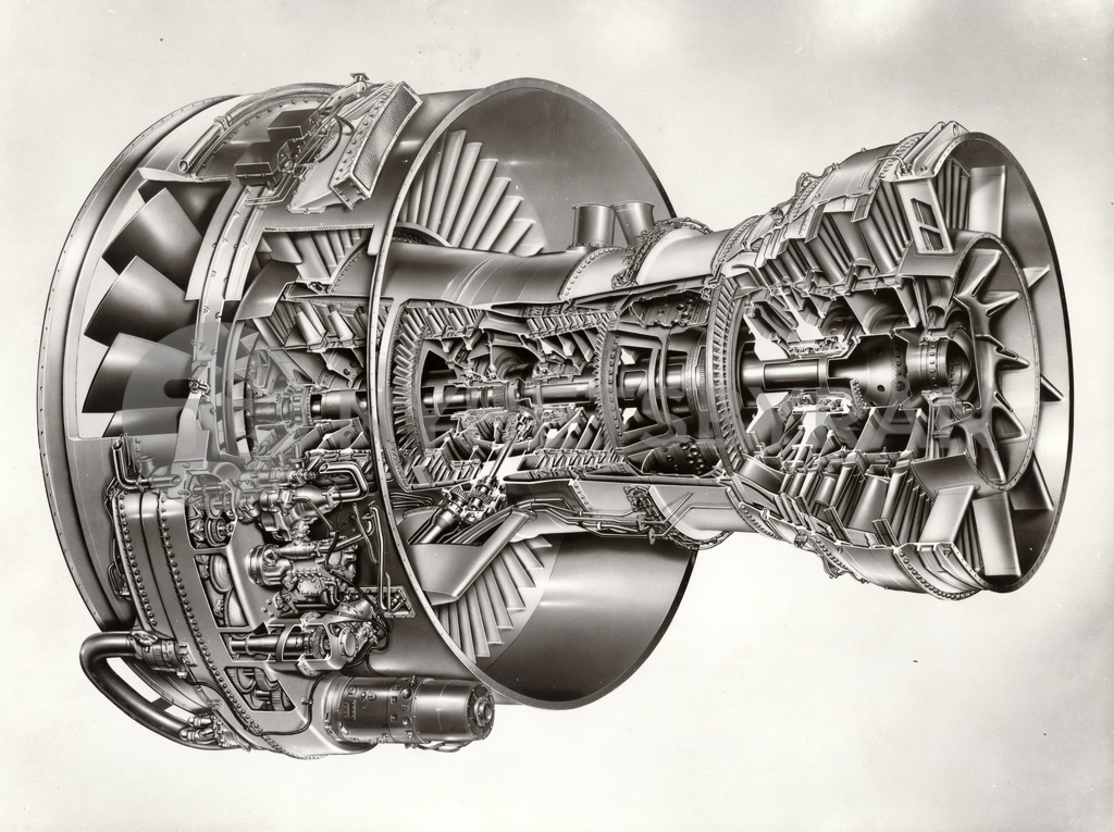 Cross-sectional drawing of the Rolls-Royce RB211