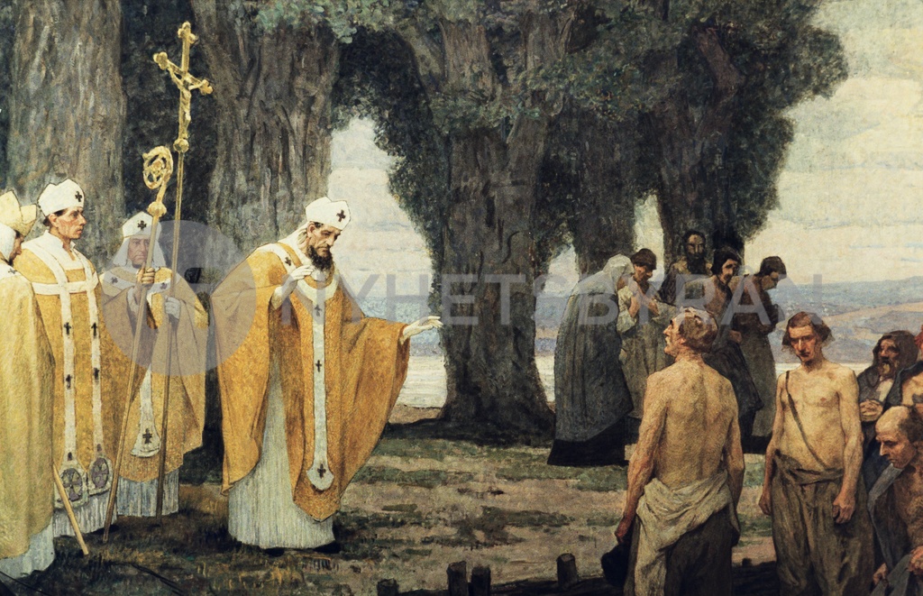 Ansgar, Bekehrung / Gemälde H.Vogel 1906 Ansgar / Conversion / H