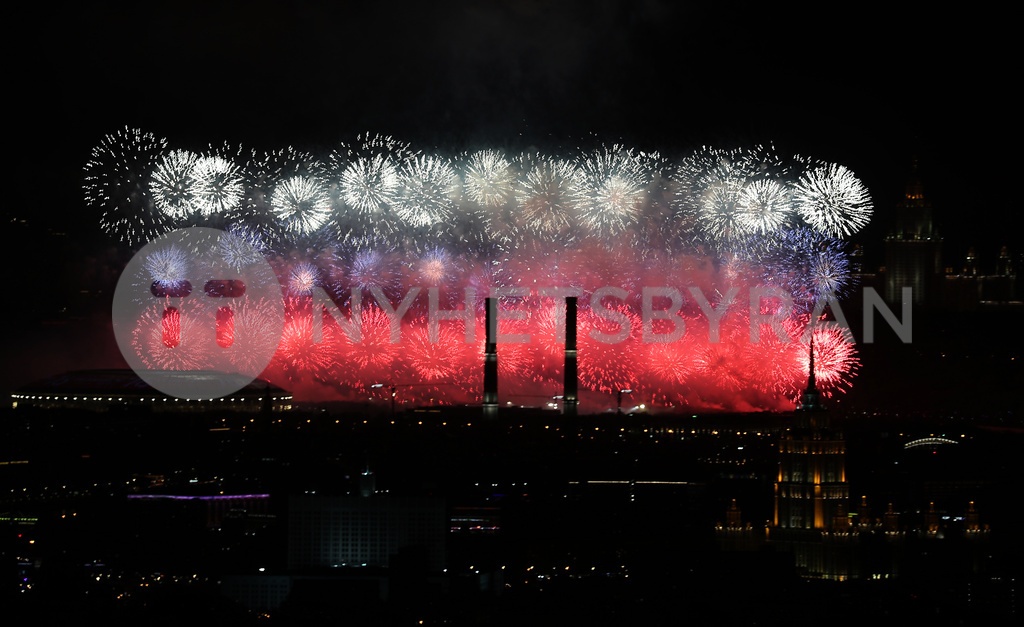 Russia Fireworks mark Victory Day in Moscow